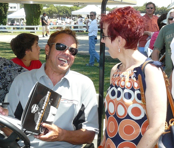 Chad McQueen with a Steve McQueen fan