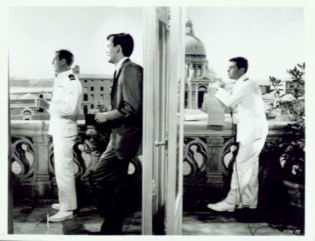 Steve McQueen, Jim Hutton and unknown actor.