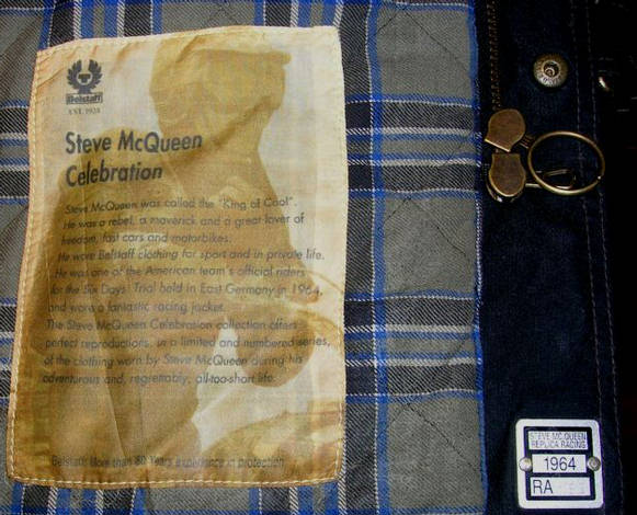 Inside lining of the Belstaff Trialmaster jacket