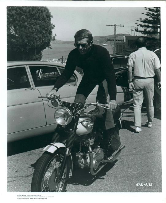 Steve riding his bike during a break from filming.