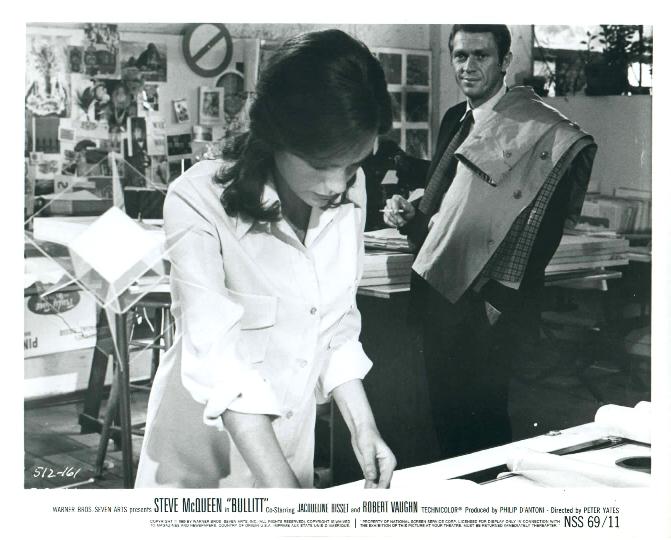 Steve as Frank Bullitt, and Jacqueline Bisset as his wife/girlfriend.