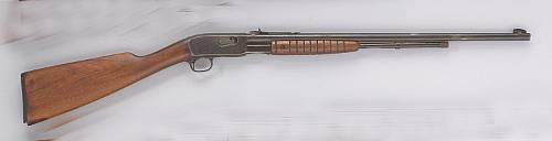 A Remington Model 12 slide action rifle