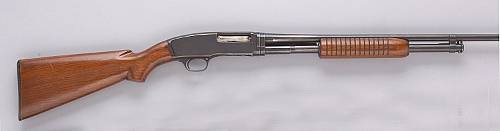 A Winchester Model 42 Standard Grade slide action shotgun