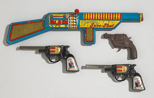 A collection of toy guns