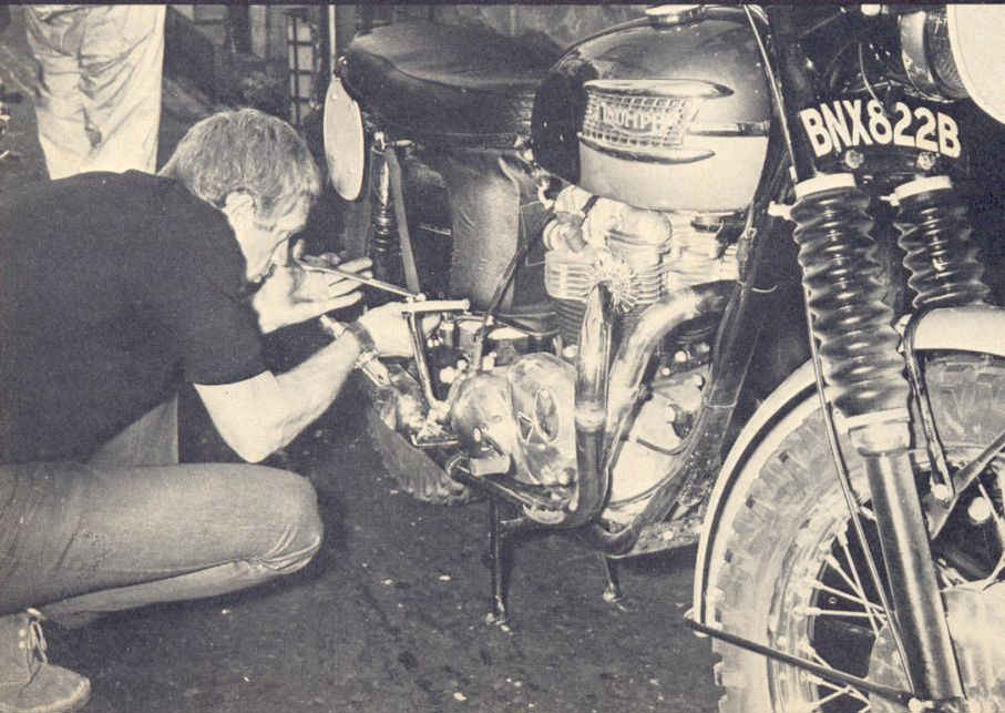Steve working on his bike