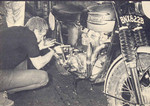 Steve working on bike