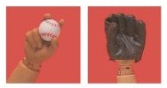 Variant Hands, with Catchers Mitt and Baseball.
