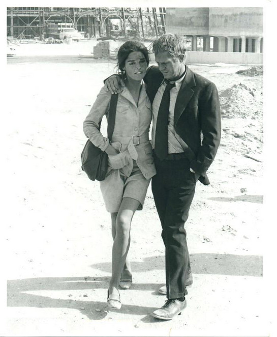 Ali MacGraw and Steve McQueen. Candid.