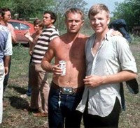 John with Steve on set