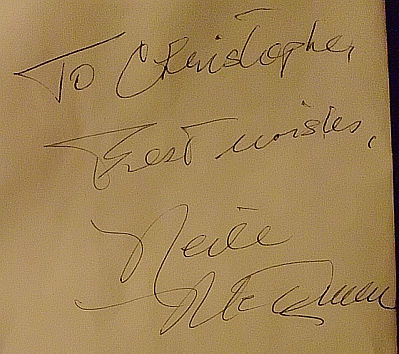 Neile's autograph to Christophe