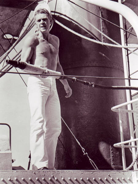 Steve McQueen on the set of 'The Sand Pebbles'.