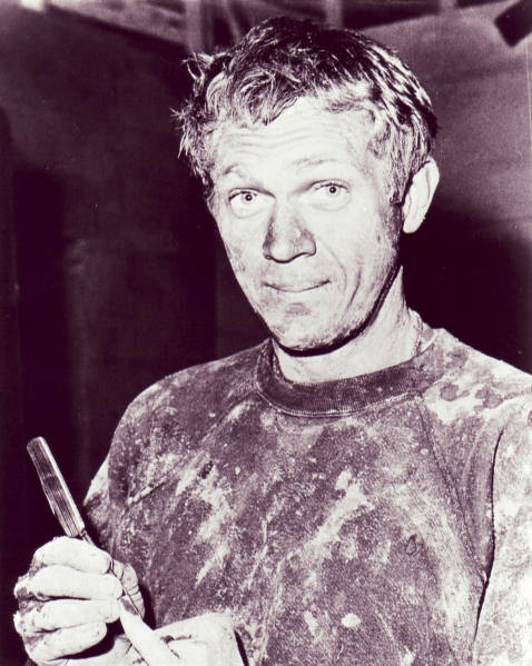 Steve McQueen on the set of 'The Great Escape'