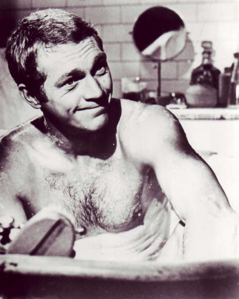 Steve McQueen in 'The Cincinnati Kid' - 
In the bathtub