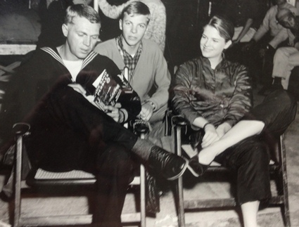 John on set with Steve and Candice Bergen