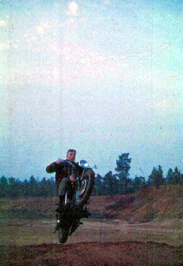 John Norris on  a 650 Triumph Bonneville doing his best 'McQueen' impression :-)