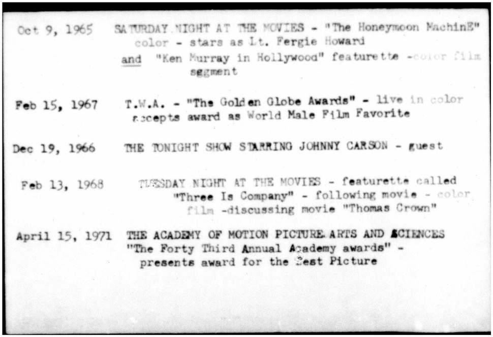 Steve McQueen's NBC Talent Profile - page 2b