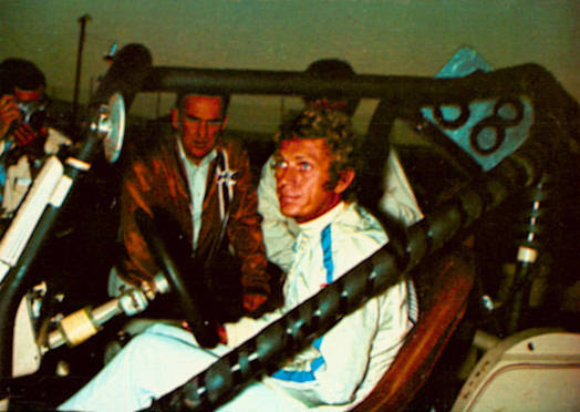 Steve sitting in Prinz Dune Buggy