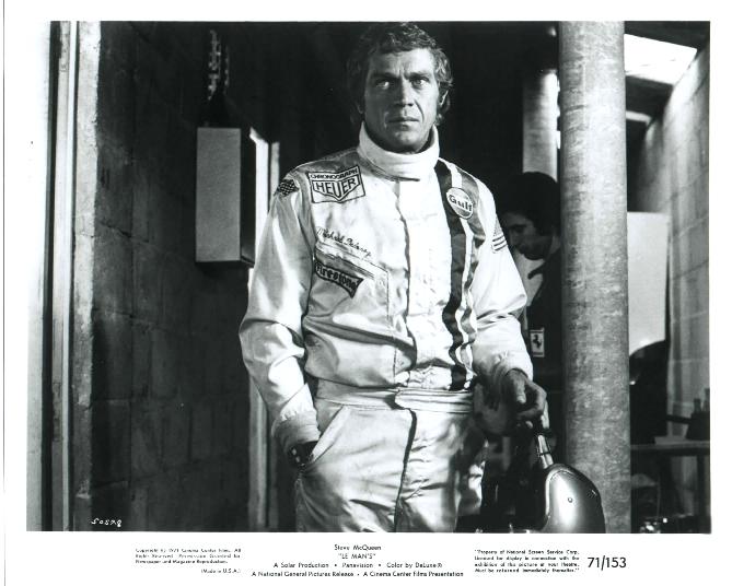 Steve McQueen in racing gear