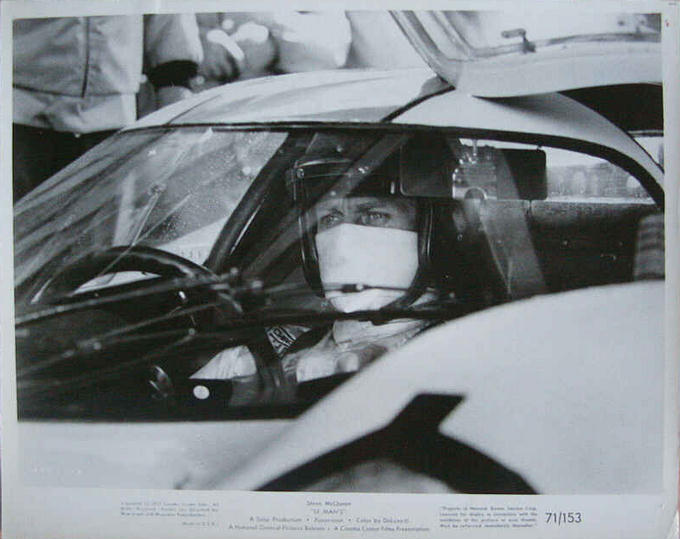 Steve McQueen in racing car