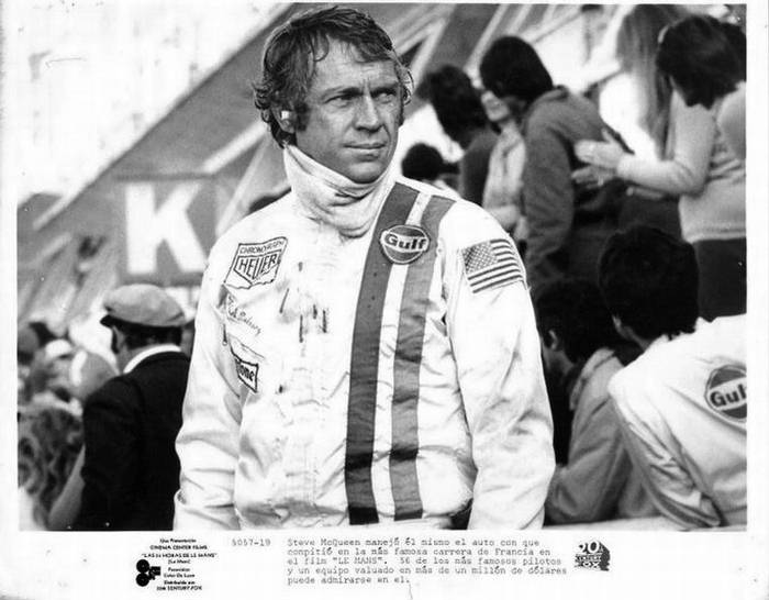 Steve McQueen in racing gear