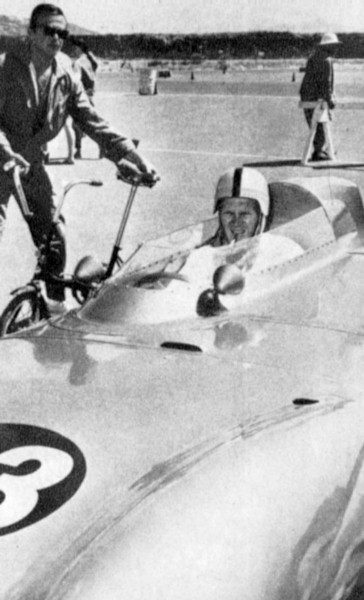 Steve in the Lotus X 1 race car