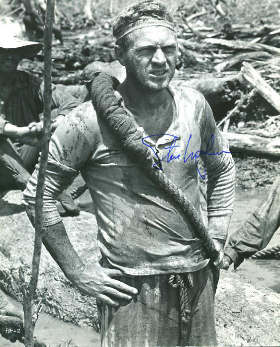 McQueen (as Papillon).
Working in the swamp.