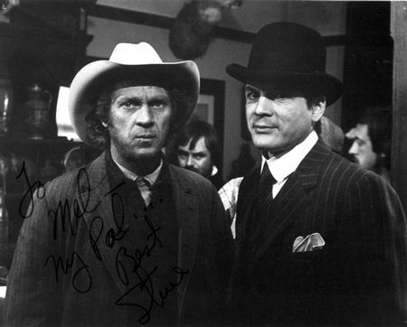 Steve and Mel on the set of 'Tom Horn'.