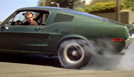 Scene from 'Bullitt'
Steve reversing the Ford Mustang