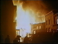 Blaze engulfs 
 buildings