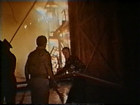 Steve assists the firemen