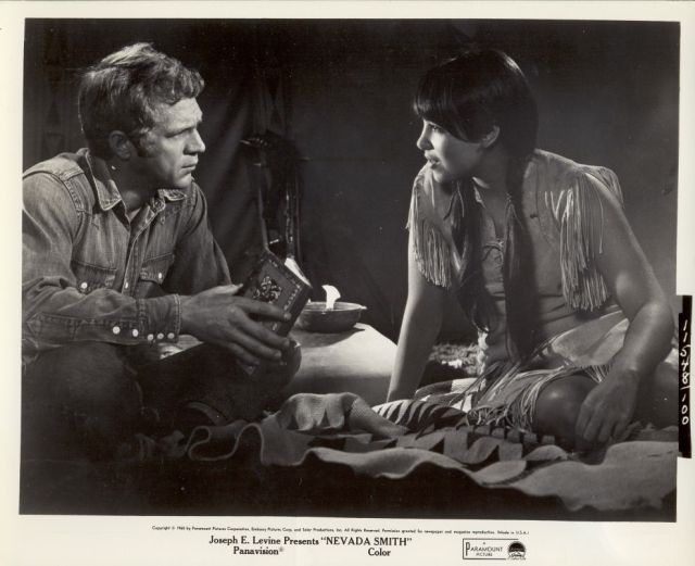 Max (McQueen) and 
Neesa (played by Janet Margolin) 
together in the Tee Pee.